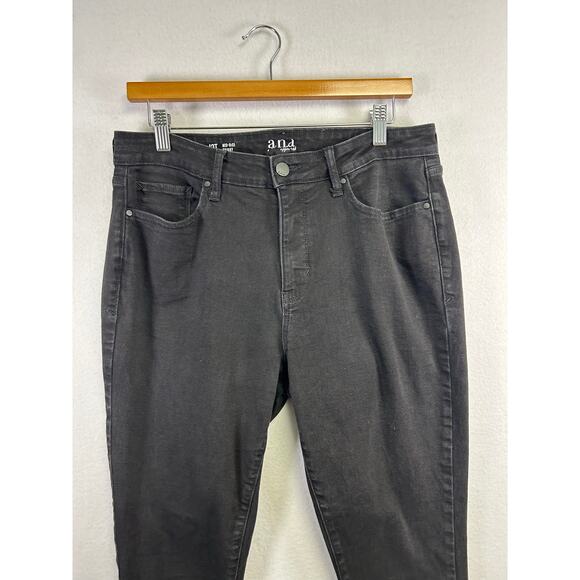 Woman's A.N.A Black‎ Skinny Jeans - Size 12 Tall Staple Capsule Normcore - Picture 2 of 10